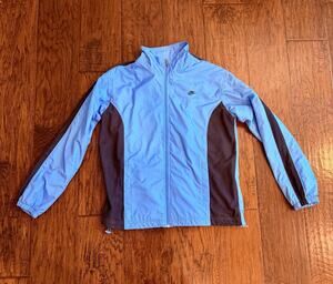 Nike Full Zip Windbreaker Track Jacket Mens Large Light Blue Y2K Gray Tag